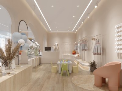现代儿童服装店3D模型下载